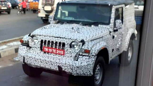 New-Gen Mahindra Thar spotted with a hard top