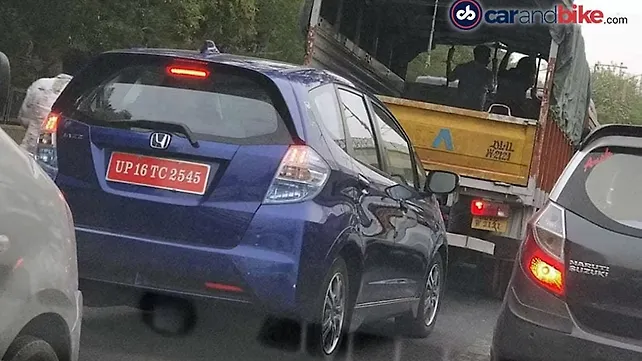 Honda Jazz EV spied testing in India Honda Jazz EV spied testing in India