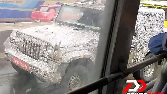 New Mahindra Thar hard top spotted in production form New Mahindra Thar hard top spotted in production form