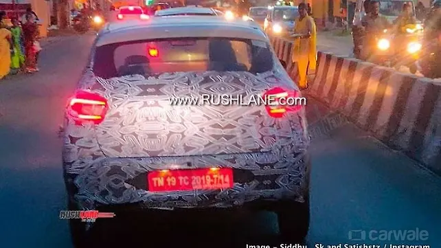 Renault Kwid facelift spied testing with new LED tail-lights Renault Kwid facelift spied testing with new LED tail-lights