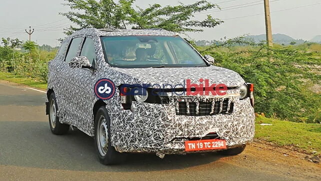 Mahindra S204 7-seat SUV spied testing for the first time in India