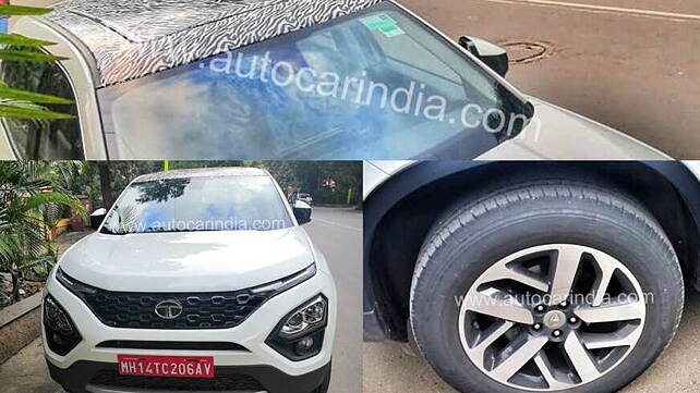 Tata Harrier with panoramic sunroof and new alloy wheels spied