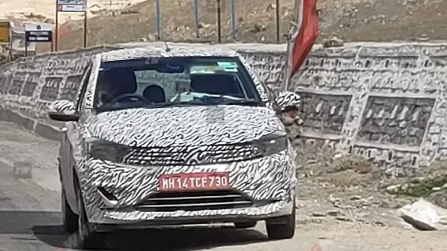 Tata Tiago facelift spotted testing again Tata Tiago facelift spotted testing again