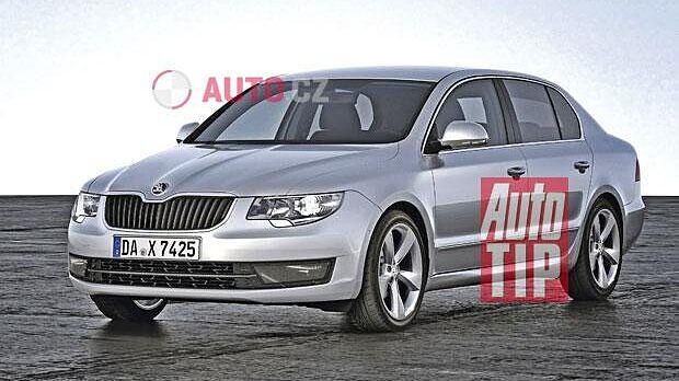 Skoda Superb facelifted spied - CarWale