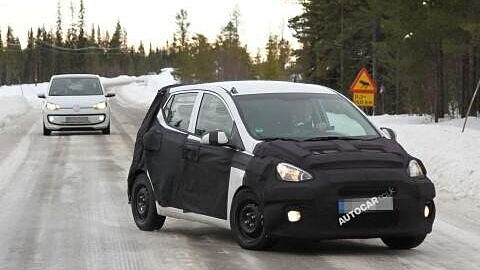 All-new Hyundai i10 prototype spotted testing; benchmarked with Volkswagen Up