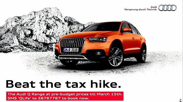 Audi offering its Q Range on pre-budget prices till March 15