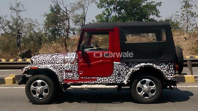 Mahindra Thar facelift spied testing in Lonavala