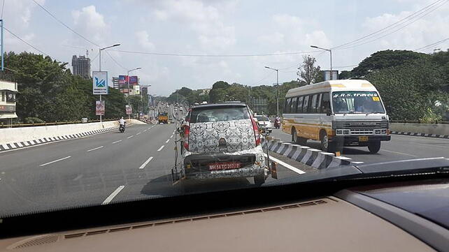 Tata Nano with a boot opening lid spotted testing
