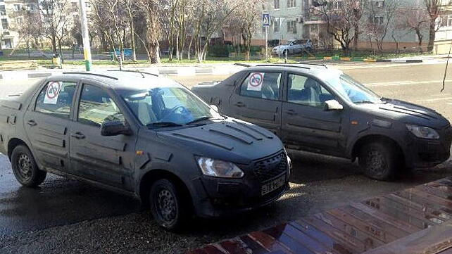 Camouflaged Datsun sedan spotted in Russia again