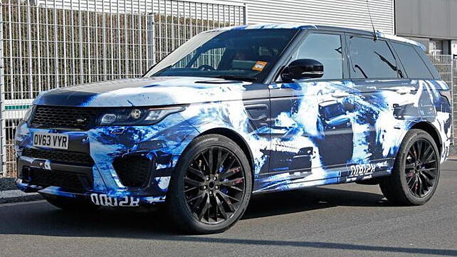 Range Rover Sport RS spotted testing in a blue body wrap
