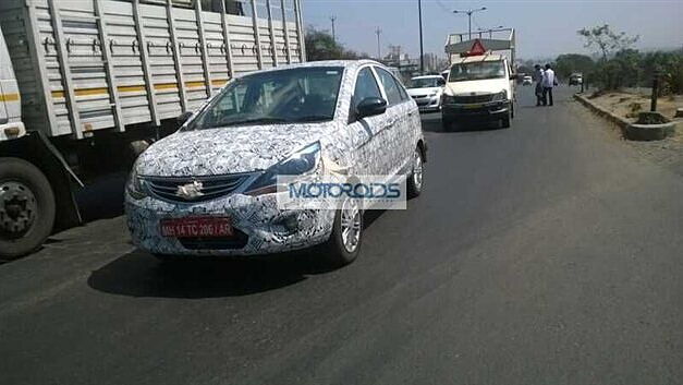 Tata Zest spied testing with a new fascia