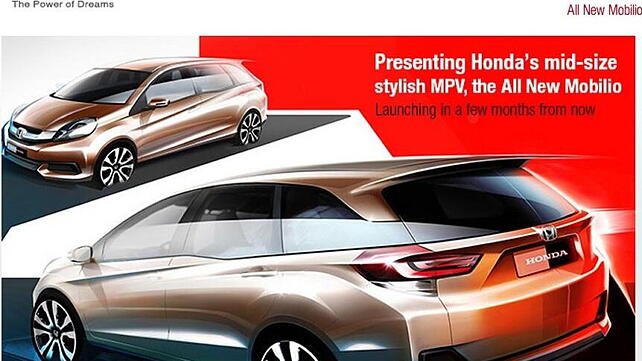 Honda India website updated with Mobilio; launch soon