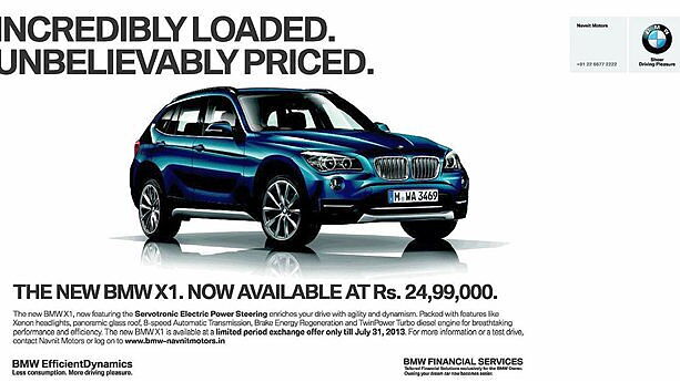 BMW India offering X1 crossover for Rs 24.99 lakh