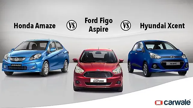 Ford Figo Aspire vs Hyundai Xcent vs Honda Amaze: Spec ...