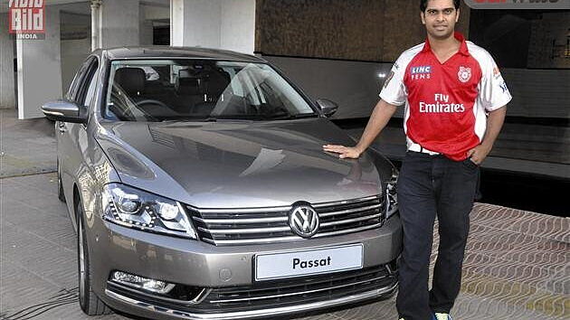 Volkswagen presented the Passat to Kings IX Punjab opener Paul Valthaty