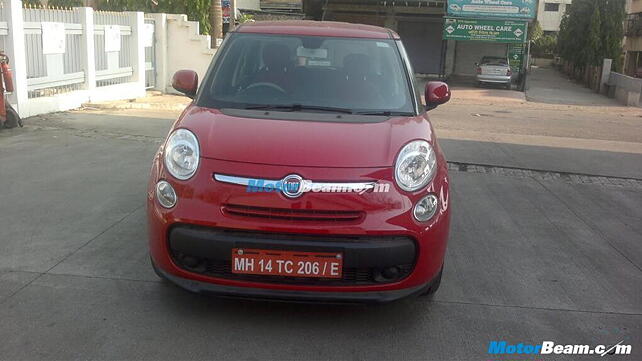 Four-door Fiat 500L spotted on test in India