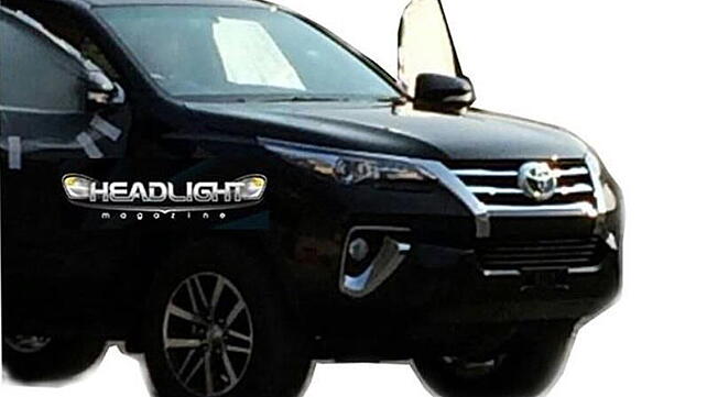 2016 Toyota Fortuner's front fascia revealed through a spyshot