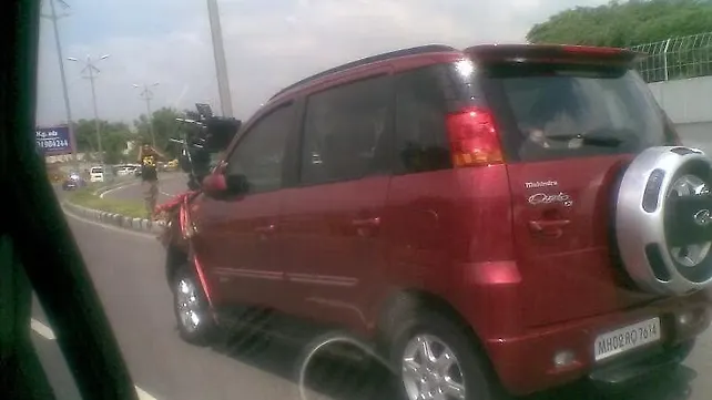 Mahindra Quanto caught sans camouflage Mahindra Quanto caught sans camouflage