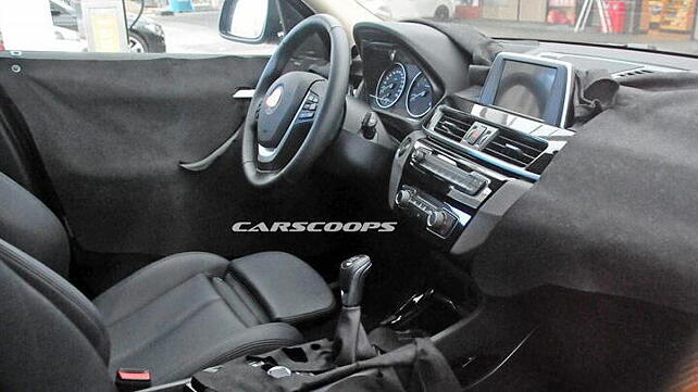 BMW X1 facelift interior spied