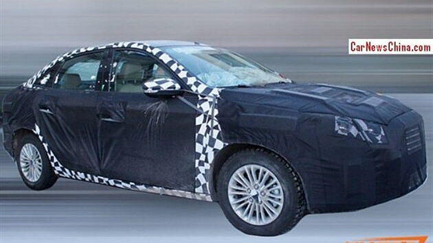 New Ford Escort sedan spied on test in China 