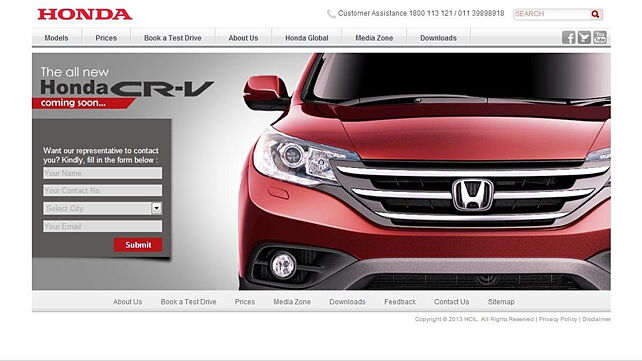 Honda previews 2013 CR-V on official site