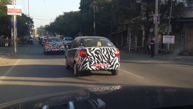 Ford Figo sedan spied testing in Gujarat