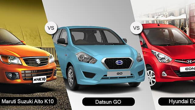 CarWale Comparison: Datsun GO vs Maruti Suzuki Alto K10 vs Hyundai Eon 