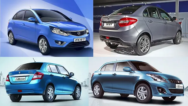 CarWale Comparison: Tata Zest vs Maruti Suzuki Swift Dzire ...