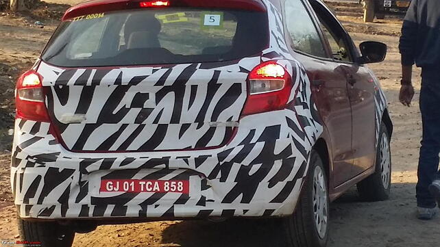 New Ford Figo automatic spied testing in a disguised avatar