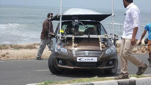 Maruti Suzuki Ciaz spotted during TVC shoot