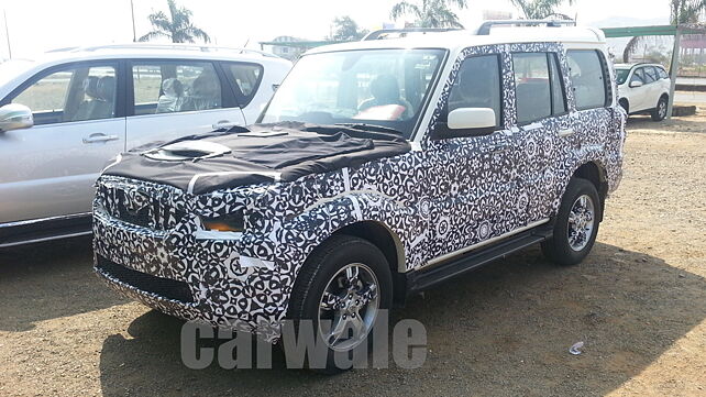 Mahindra’s facelifted Scorpio spotted on test