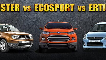 CarWale Comparison: Ford EcoSport vs Renault Duster vs Maruti Ertiga