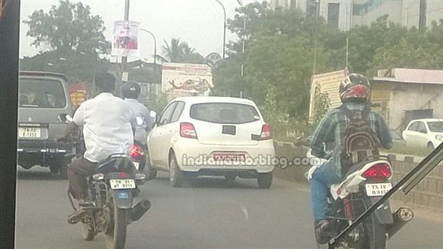 Datsun GO spotted testing in Chennai
