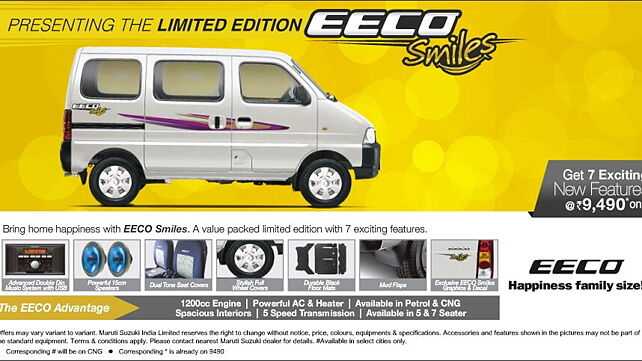 Maruti Suzuki launches Eeco Smiles limited edition