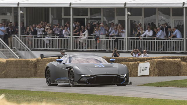 Aston Martin Vulcan arrives at Goodwood Festival of Speed