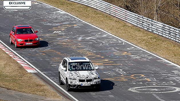 2016 BMW X1 tests at Nurburgring with minimal camouflage