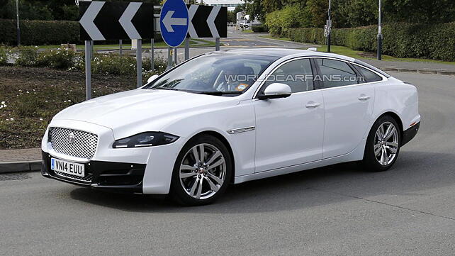 Jaguar XJ facelift spied testing with minimal camouflage