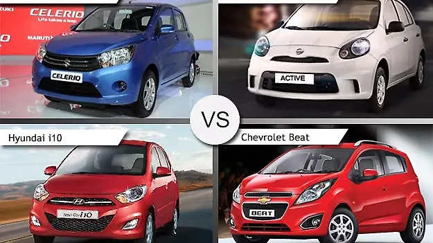 CarWale Comparison: Maruti Celerio vs Chevrolet Beat vs Hyundai i10 vs Nissan Micra Active CarWale Comparison: Maruti Celerio vs Chevrolet Beat vs Hyundai i10 vs Nissan Micra Active