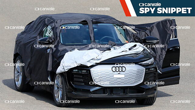 Production-ready Audi Q6 E-Tron front design leaked in spy shots