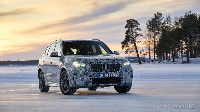 Electric BMW X1 teased tackling snow in winter testing