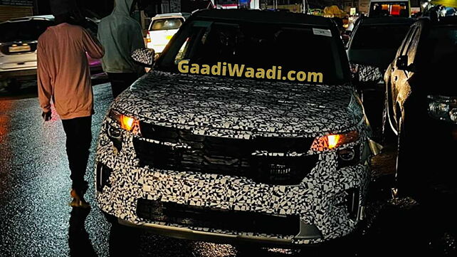 New Kia Seltos facelift spied in India again; front design leaked