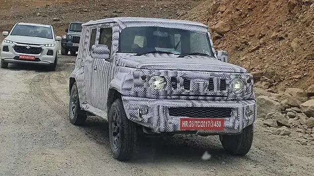 5 door Maruti Suzuki Jimny spied testing ahead of global debut 5 door Maruti Suzuki Jimny spied testing ahead of global debut