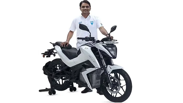 Kapil Shelke, Founder & CEO, Tork Motors With Kratos Electric Motorcycle Kapil Shelke, Founder & CEO, Tork Motors With Kratos Electric Motorcycle