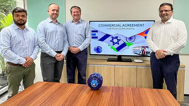 EVR Motors and EKA Mobility officials EVR Motors and EKA Mobility officials