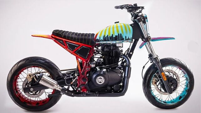 Royal Enfield Scram 411 turned into supermoto by Bombay Custom Works 