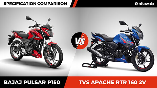 Bajaj Pulsar P150 vs TVS Apache RTR 160 2V: Specification Comparison
