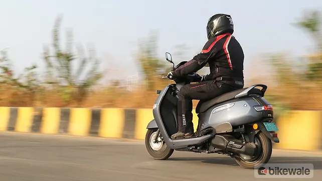 TVS iQube Left Rear Three Quarter