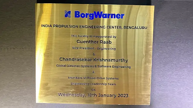 BorgWarner Engg Center Plaque