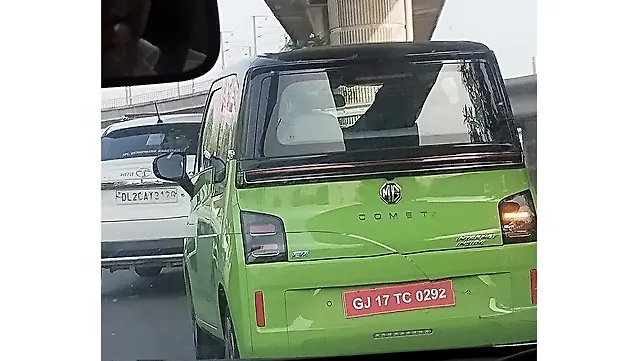 Production-ready MG Comet EV spotted in green colour - CarWale