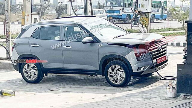 Hyundai Creta EV spotted at a charging station 